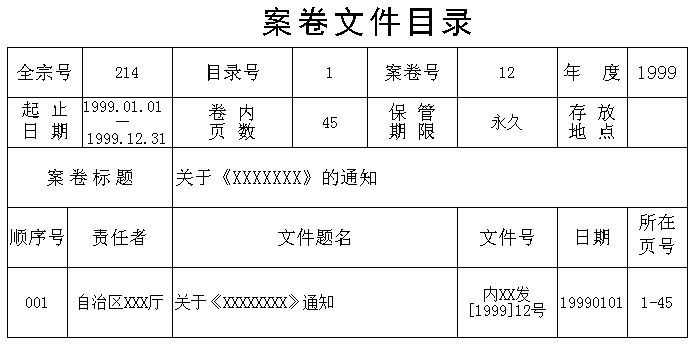 案卷文件目录预览